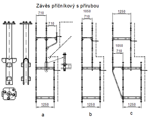 Závěs příčníkový s přírubou